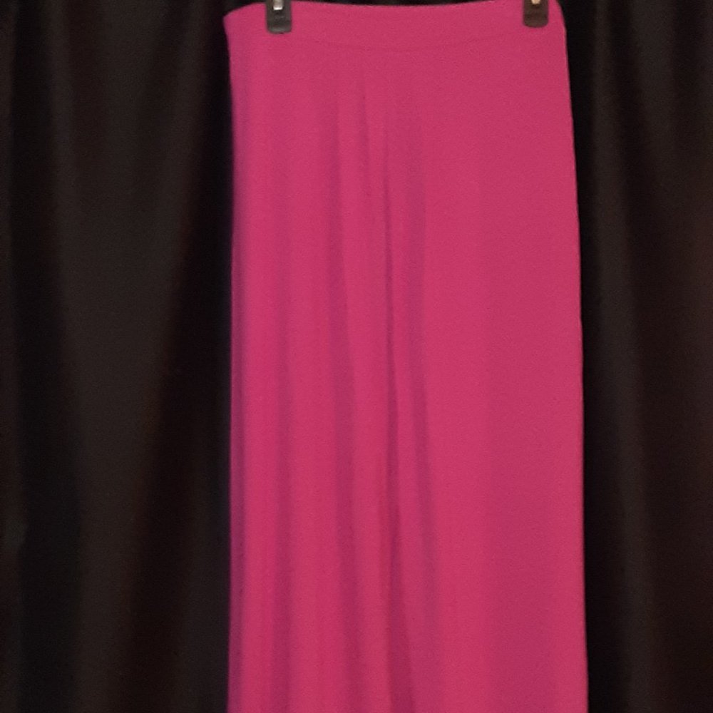 Hot Pink Maxi Pleats Skirt